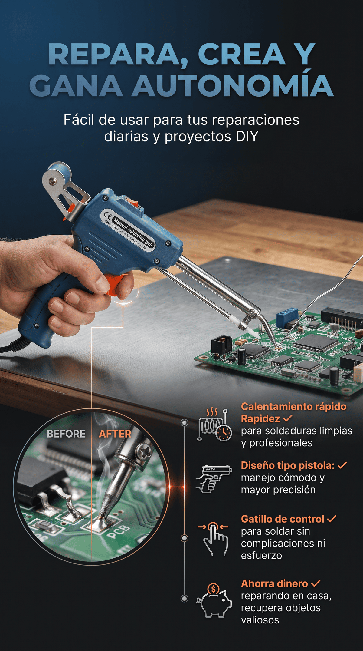 Pistola para soldar -  Repara, conecta y crea por tu cuenta.