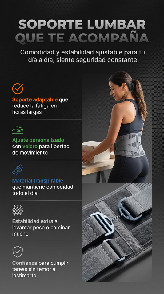 Faja De Soporte Lumbar Ajustable - Alivio para tu espalda. OFERTA ESPECIAL!