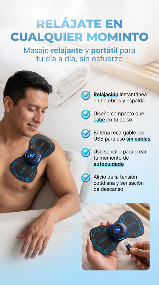 Mini Masajeador Eléctrico Recargable, Te mereces un momento de relajación y descanso cada día.