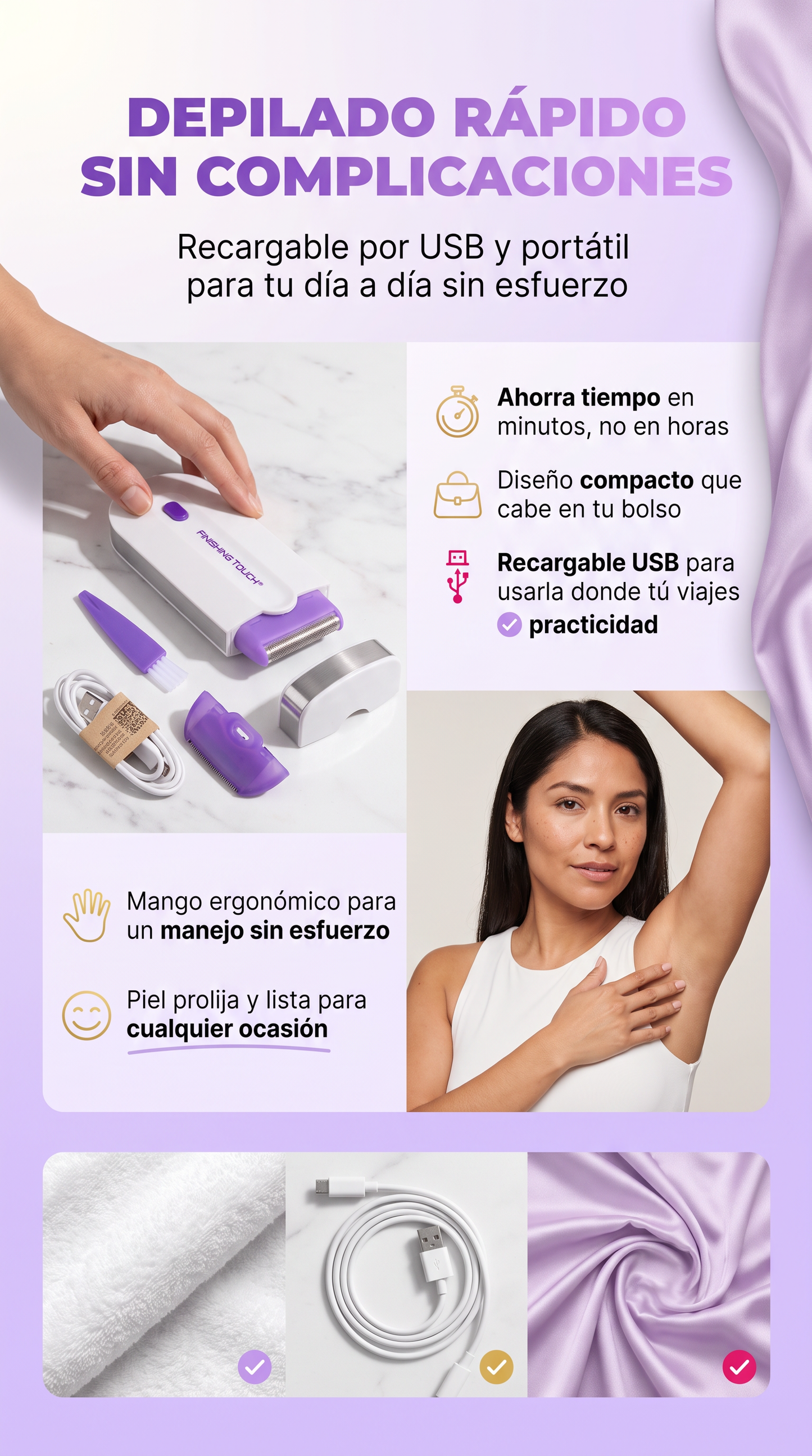 Rasuradora Depiladora Eléctrica USB 2 cabezales, depilación rápida y conveniente. PRECIO ESPECIAL SOLO POR HOY!