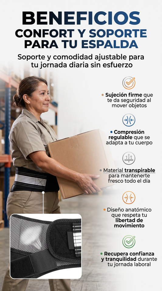 Cinturón Soporte Lumbar Ajustable. OFERTA ESPECIAL!