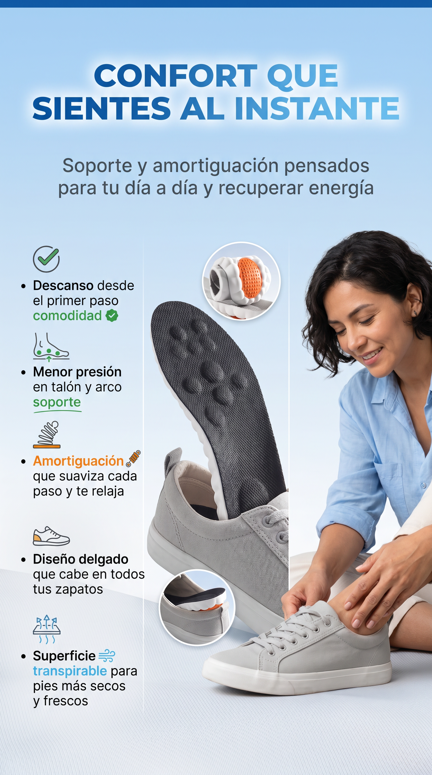 Plantilla Ortopedica Stepz Confort Plus - Un alivio para tus pies. PRECIO ESPECIAL!